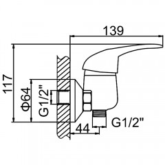 Смеситель для душа Ledeme H02 L2002-B