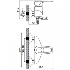 Смеситель для душа Ledeme H04 L2004