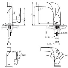 Смеситель для раковины Bravat Wave F174108C