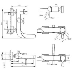 Смеситель для ванны Bravat Wave F674108C-01