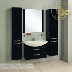 Зеркало Акватон Ария 80 чёрный глянец 1A141902AA950