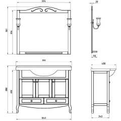 Комплект мебели ASB-Woodline Флоренция 105 бук тироль массив ясеня