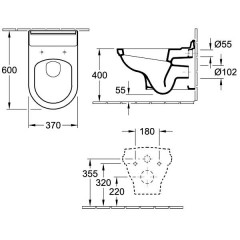 Унитаз подвесной Villeroy & Boch Hommage 6661B0R2