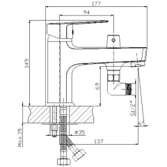 Смеситель для акриловых ванн Rossinka Silvermix S35-38