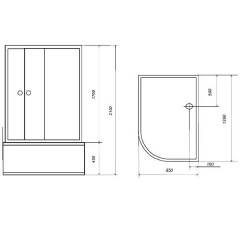 Душевая кабина Aqualux AQ-4073GFL (Bl) Modo-130