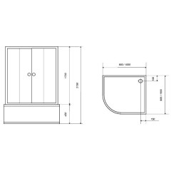 Душевая кабина Aqualux AQ-40700GF (Wh) Giro