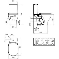 Унитаз Ideal Standard Tesi AquaBlade T008701+T356801+T352701