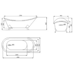 Ванна чугунная Magliezza Maria WH 170x76