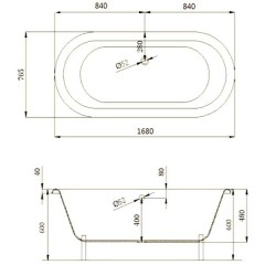 Ванна чугунная Magliezza Patricia WH 168x76,5