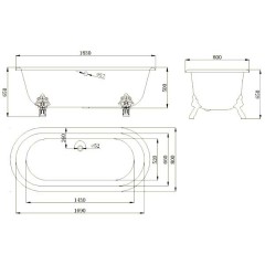 Ванна чугунная Magliezza Patricia BR 183x80