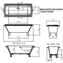 Ванна акриловая Magliezza Riccarda DO 174x77