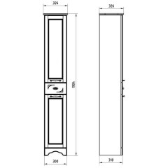 Пенал ASB-Woodline Бергамо 30 белый массив ясеня