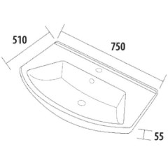 Тумба с раковиной ASB-Woodline Верона 75 белый массив ясеня