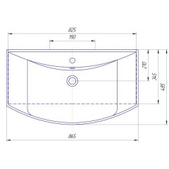 Тумба с раковиной ASB-Woodline Модена 85 белый массив ясеня