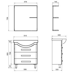 Зеркало ASB-Mebel Магнолия 60-3