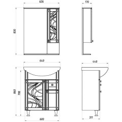 Зеркало-шкаф ASB-Mebel Альфа кристалл 65