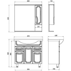 Тумба с раковиной ASB-Mebel Санремо 85