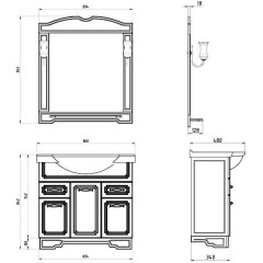 Тумба с раковиной ASB-Mebel Астра НСВ декор 85