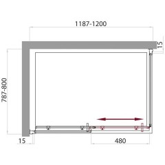 Душевой угол BelBagno Uno UNO-AH-1-120/80-C-Cr