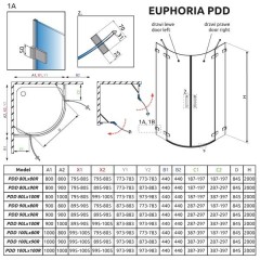 Дверь для душевого уголка Radaway Euphoria PDD 80 383002-01L