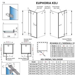 Дверь для душевого уголка Radaway Euphoria KDJ 100 383040-01R