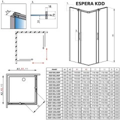 Дверь для душевого уголка Radaway Espera KDD 80 380150-01L