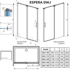 Душевая дверь Radaway Espera DWJ 100 380110-01L