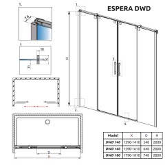 Душевая дверь Radaway Espera DWD 160 380126-01