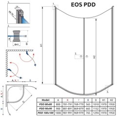 Душевой угол Radaway Eos PDD 100x100 37623-01-01N