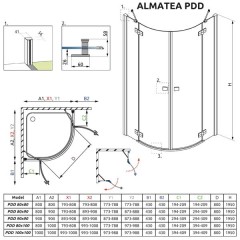 Душевой угол Radaway Almatea PDD 80x80 30512-01-01N