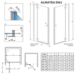 Душевая дверь Radaway Almatea DWJ 90 31102-01-01N