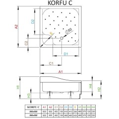 Поддон акриловый Radaway Korfu C 80 4C88400-03