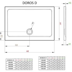 Поддон акриловый Radaway Doros D 120x90 SDRD1290-01