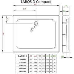 Поддон акриловый Radaway Laros D 100x90 Compact SLD91017-01