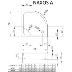 Поддон акриловый Radaway Naxos A 90 SBA9941-1