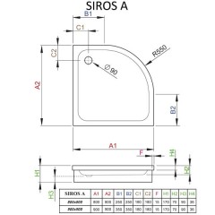 Поддон акриловый Radaway Siros A 80 SBA8817-1