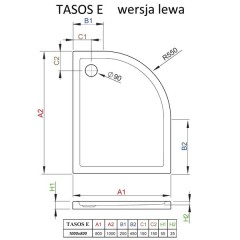 Поддон акриловый Radaway Tasos E 100x80 STE1086-30L