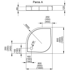 Поддон из литьевого мрамора Radaway Paros A 80 MBA8080-03-1