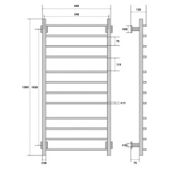 Полотенцесушитель электрический Energy Grand 1200x600