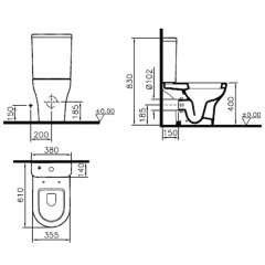 Унитаз VitrA Zentrum Rim-ex 9824B003-7206 (без сиденья)