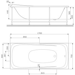 Каркас для ванны Am.Pm Sensation W30A-170-075W-R