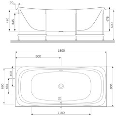 Каркас для ванны Am.Pm Sensation W30A-180-080W-R