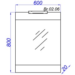 Зеркало Aqwella Бриг 60 дуб седой Br.02.06/Gray