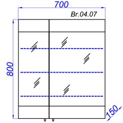 Зеркало-шкаф Aqwella Бриг 70 сосна магия Br.04.07/SM