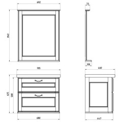 Комплект мебели ASB-Woodline Прато 70 белый массив ясеня