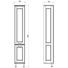 Пенал ASB-Woodline Прато 32 белый массив ясеня