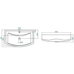 Тумба с раковиной ASB-Mebel Алекса 80 белый/золото