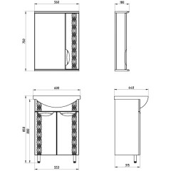 Тумба под раковину ASB-Mebel Алекса 60 белый/золото