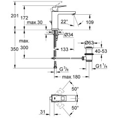 Смеситель для раковины Grohe Eurocube 23445000