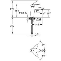 Смеситель для раковины Grohe Eurodisc Cosmopolitan 23449002